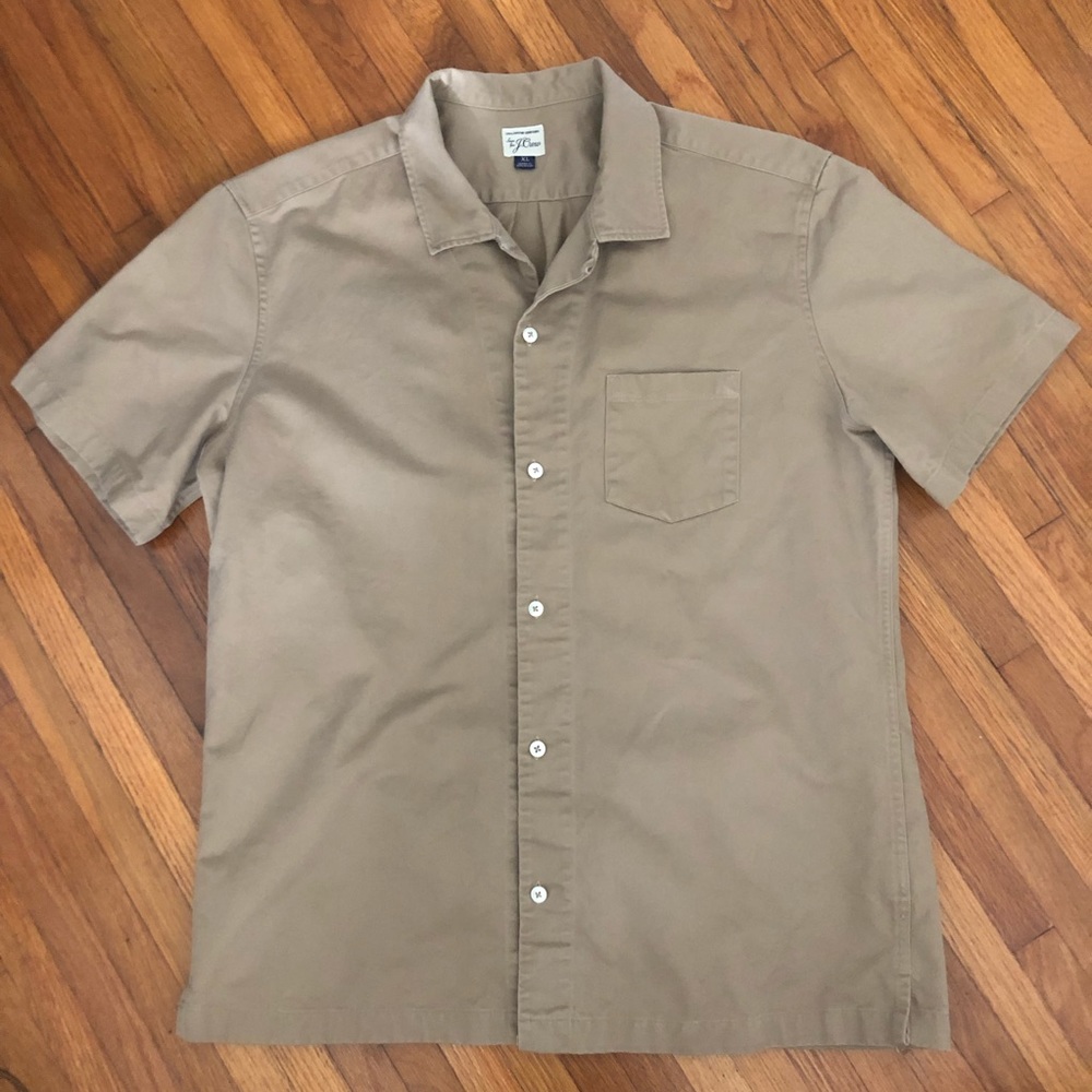 J Crew Camp Color Khaki shirt - Size XL